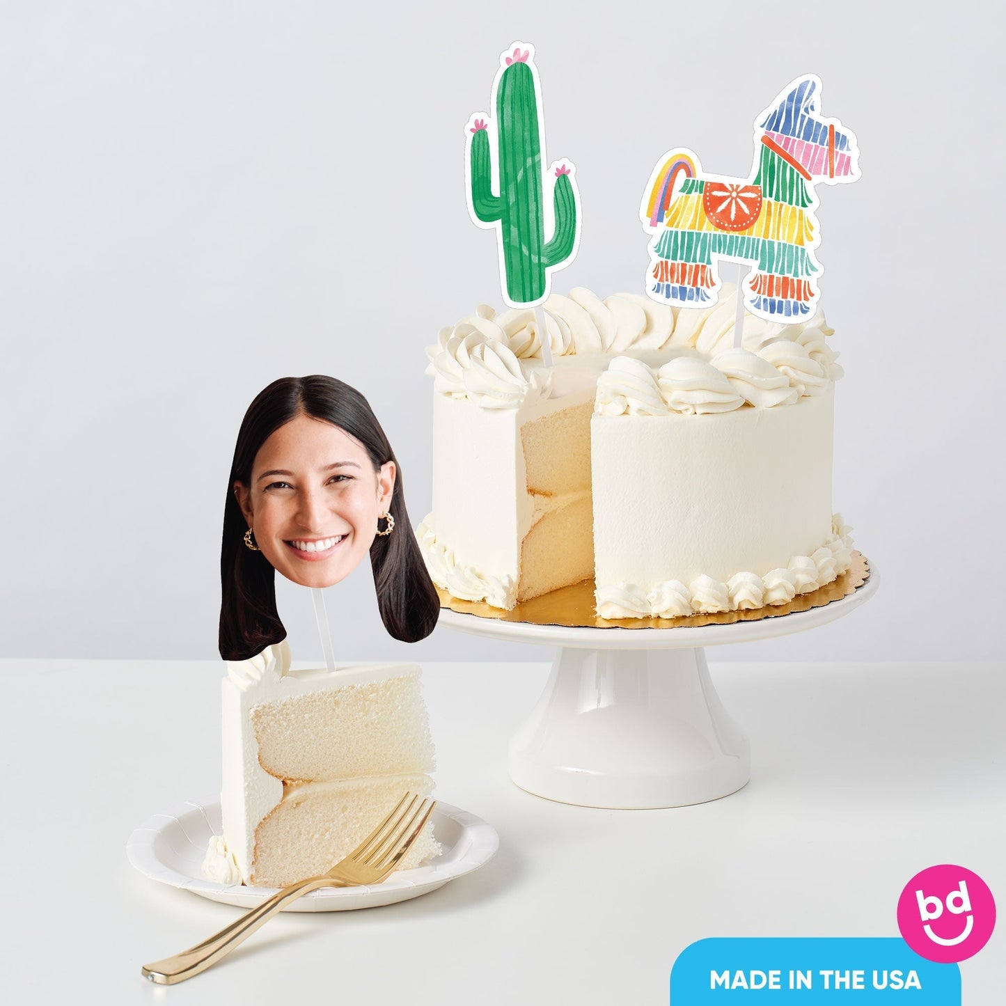 Custom Photo Fiesta Cake Topper - 3 Pc