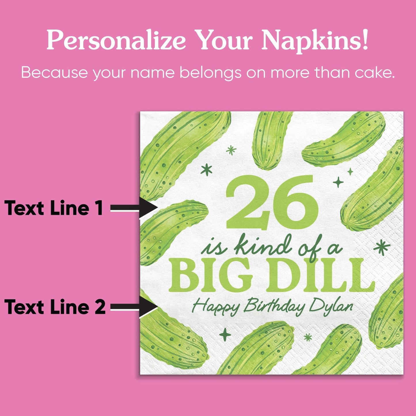 Custom Text Napkins - Pickle