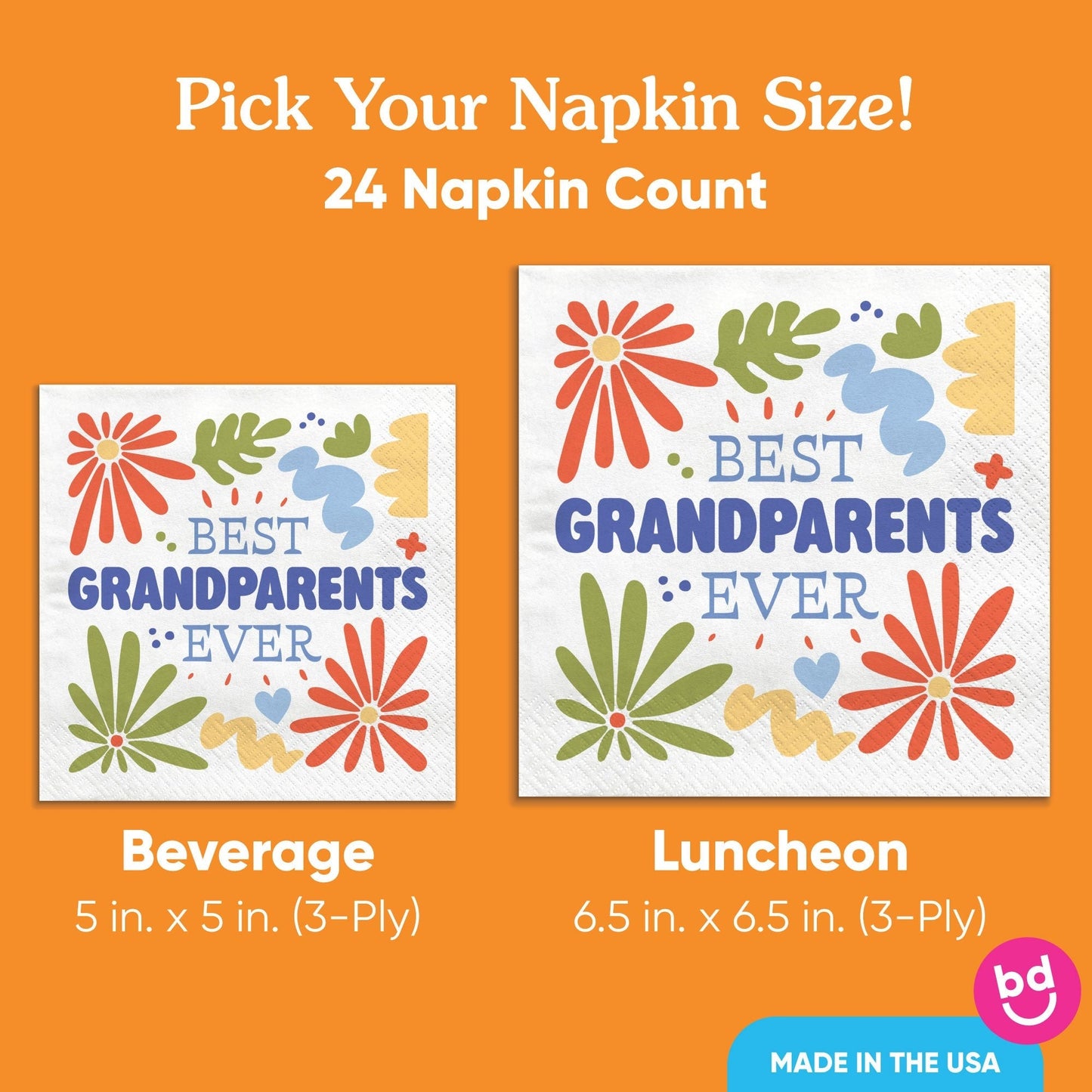 Napkins - Colorful Grandparents Day - 24 Ct