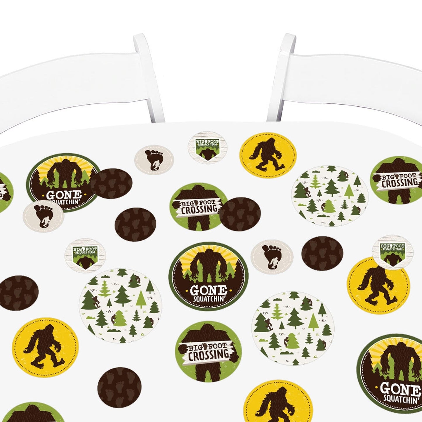 Sasquatch Crossing - Bigfoot Party or Birthday Party Giant Circle Confetti - Party Decorations - Large Confetti 27 Count