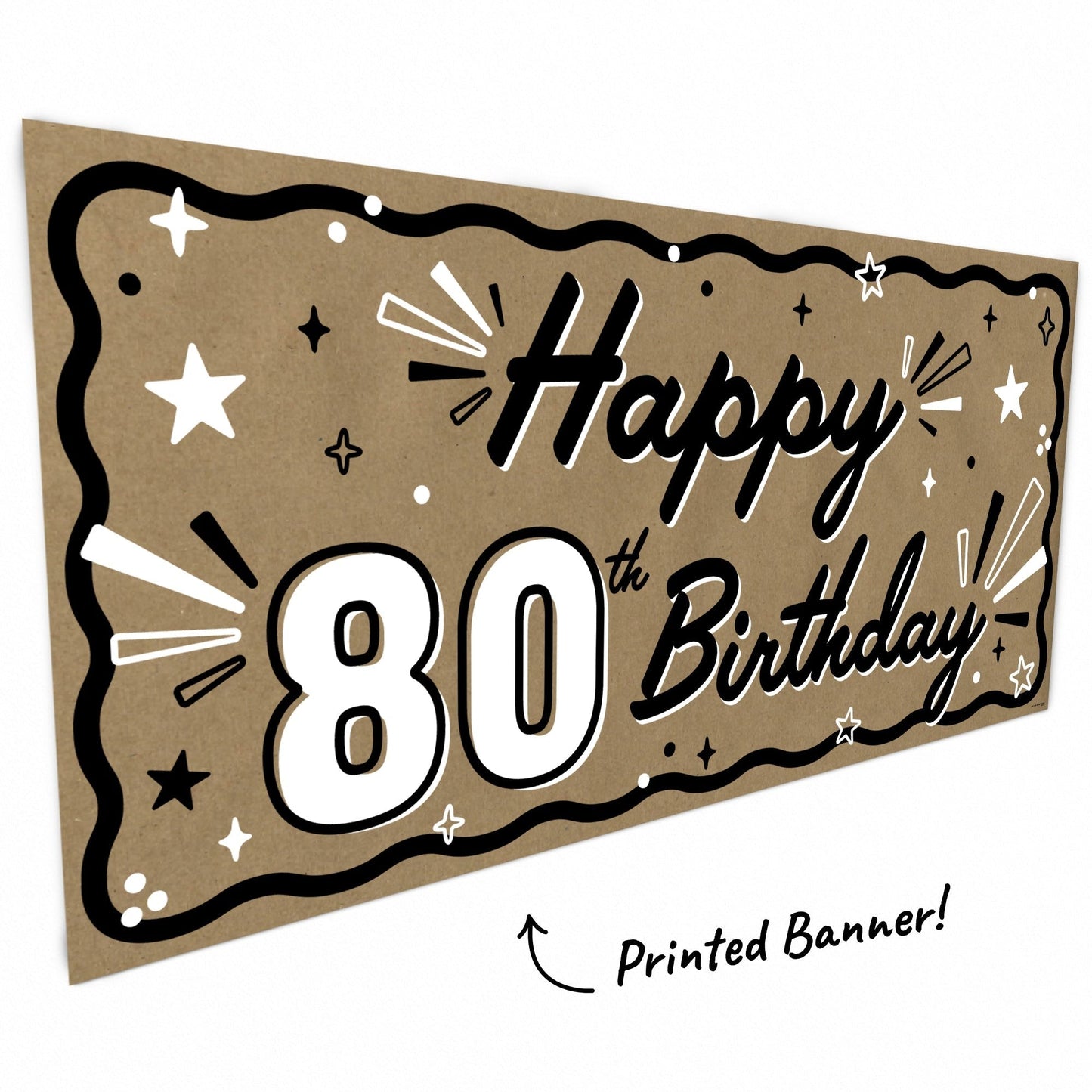 80th Birthday Kraft Banner