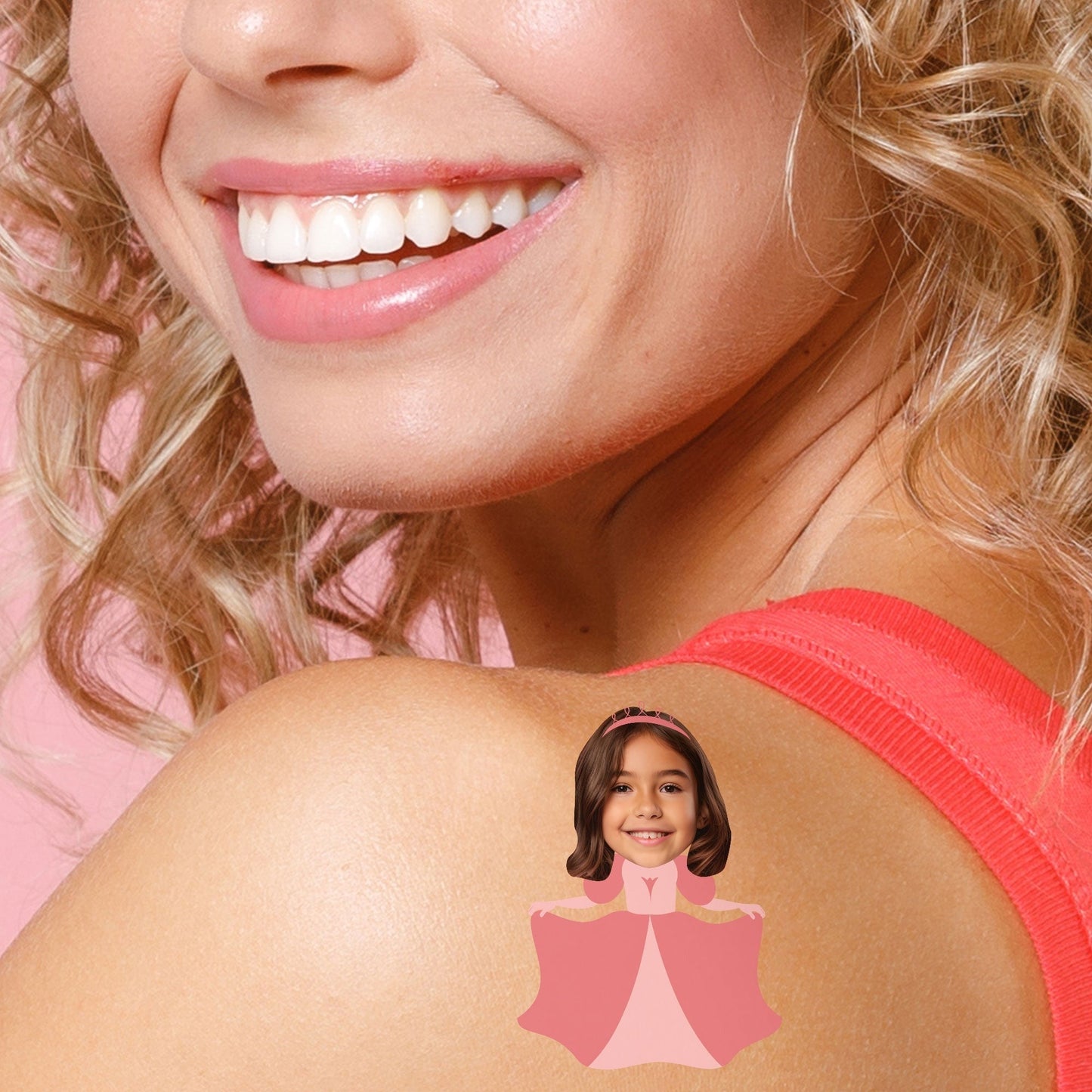 Custom Face Princess Temporary Tattoos - 12 Ct