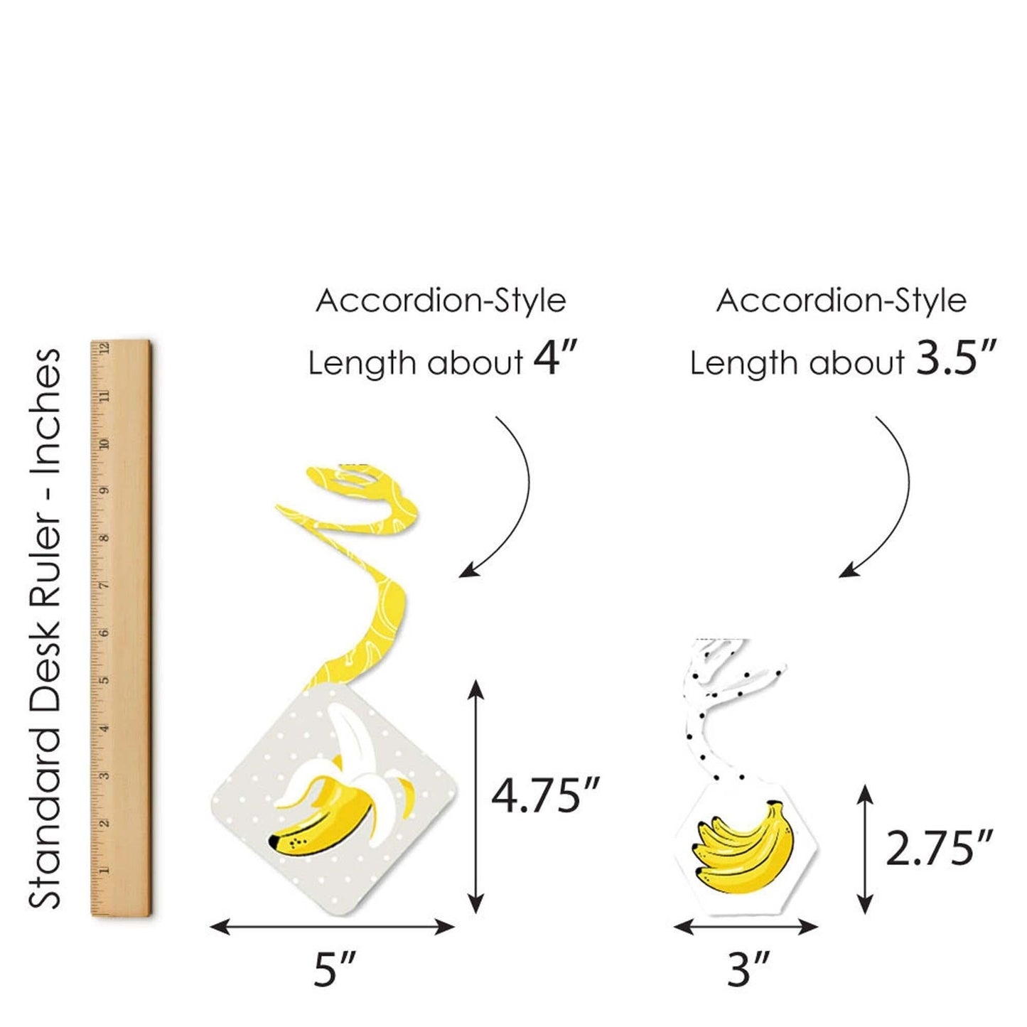 Let's Go Bananas - Tropical Party Hanging Decor - Party Decoration Swirls - Set of 40