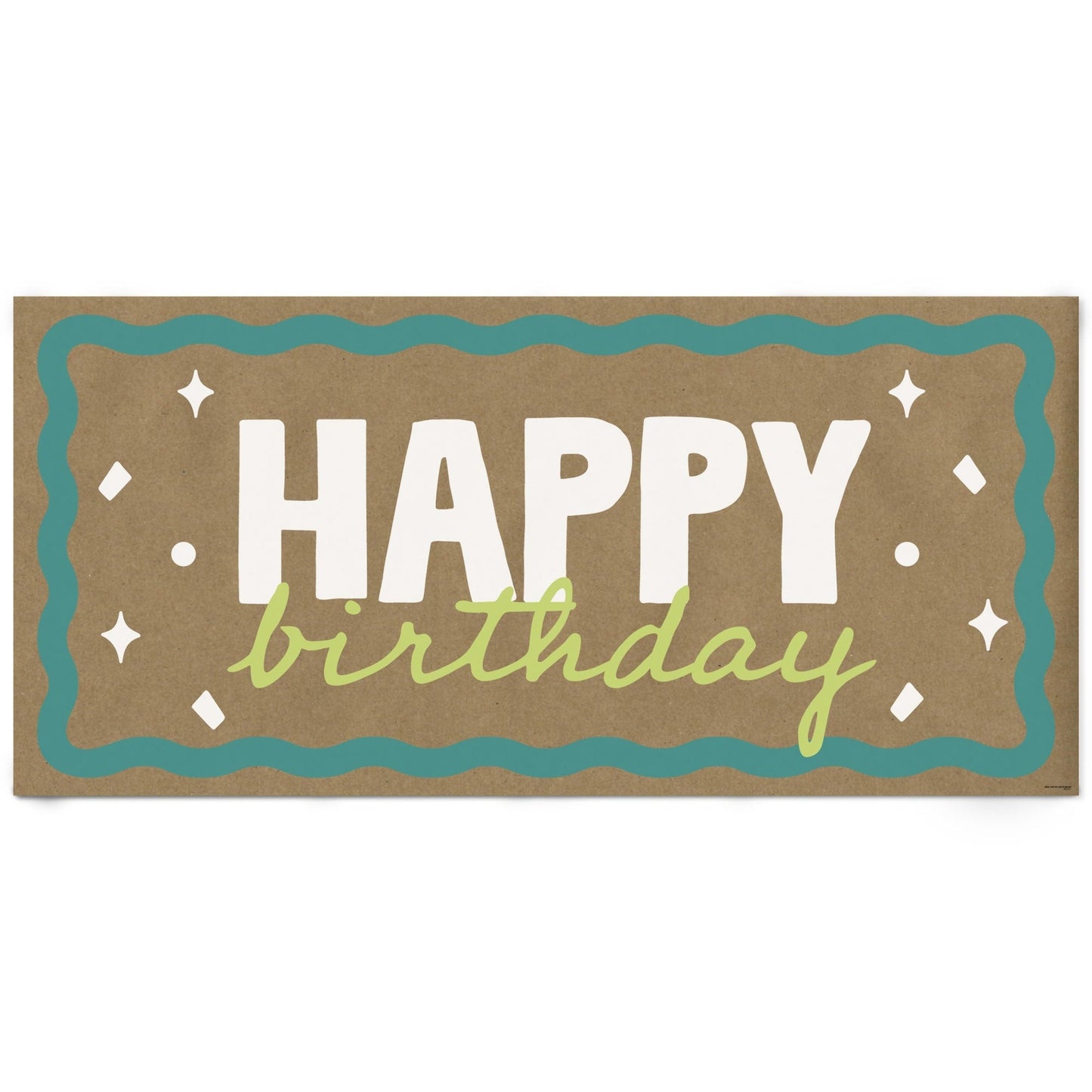 Wavy Birthday Kraft Banner
