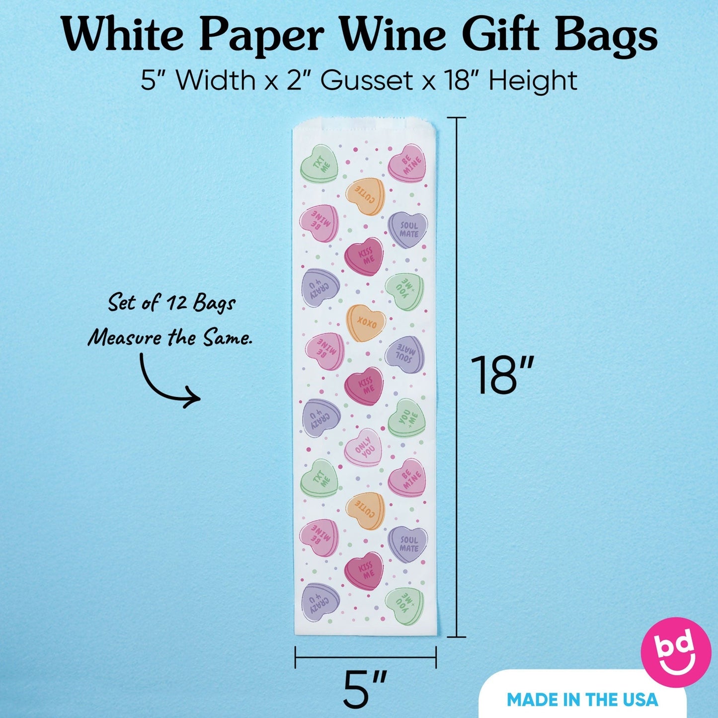 Wine Bags - Valentine Hearts