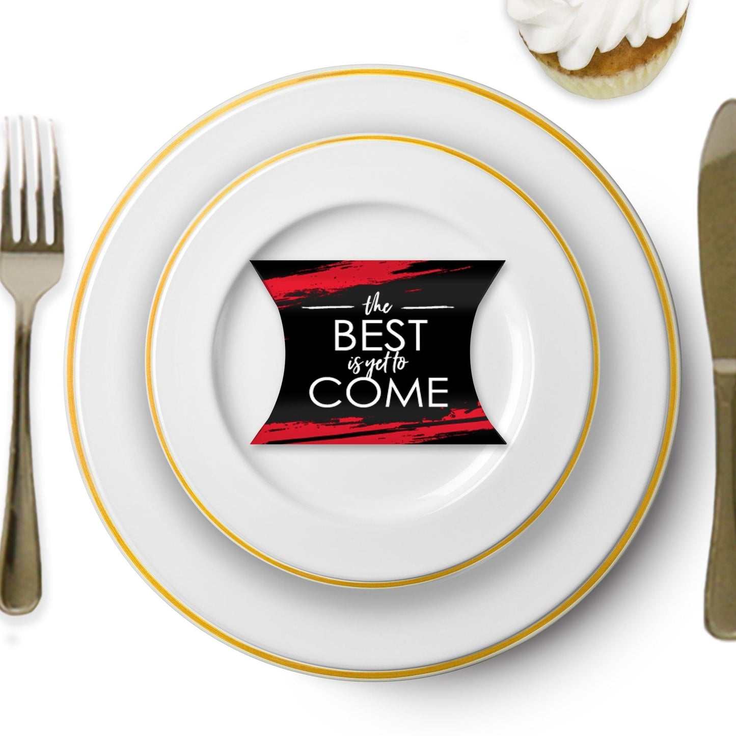Red Grad - Best is Yet to Come - Favor Gift Boxes - Red Graduation Party Petite Pillow Boxes - Set of 20