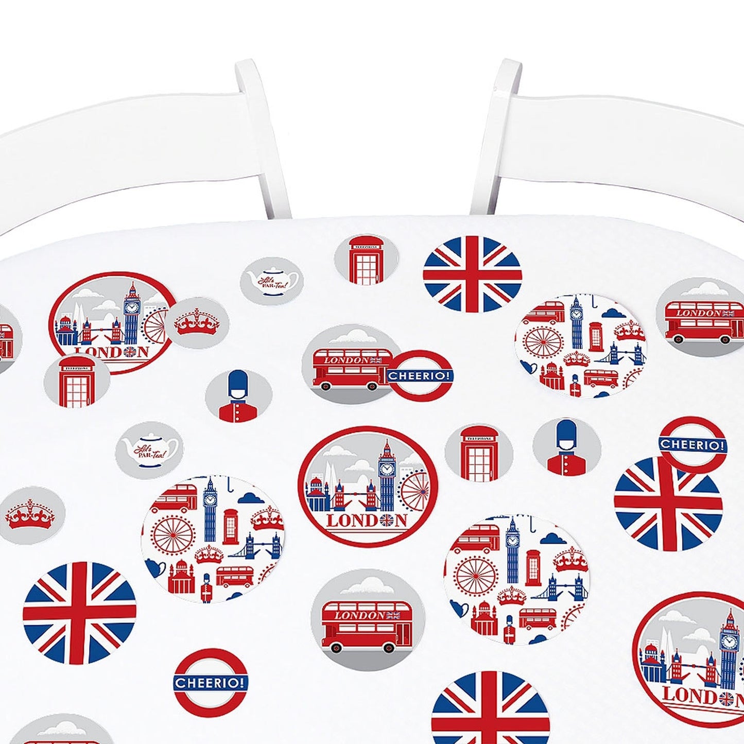 Cheerio, London - British UK Party Giant Circle Confetti - Party Decorations - Large Confetti 27 Count