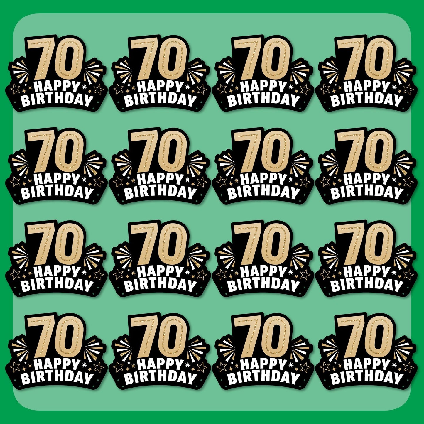 70th Birthday Paper Headbands - 16 Ct