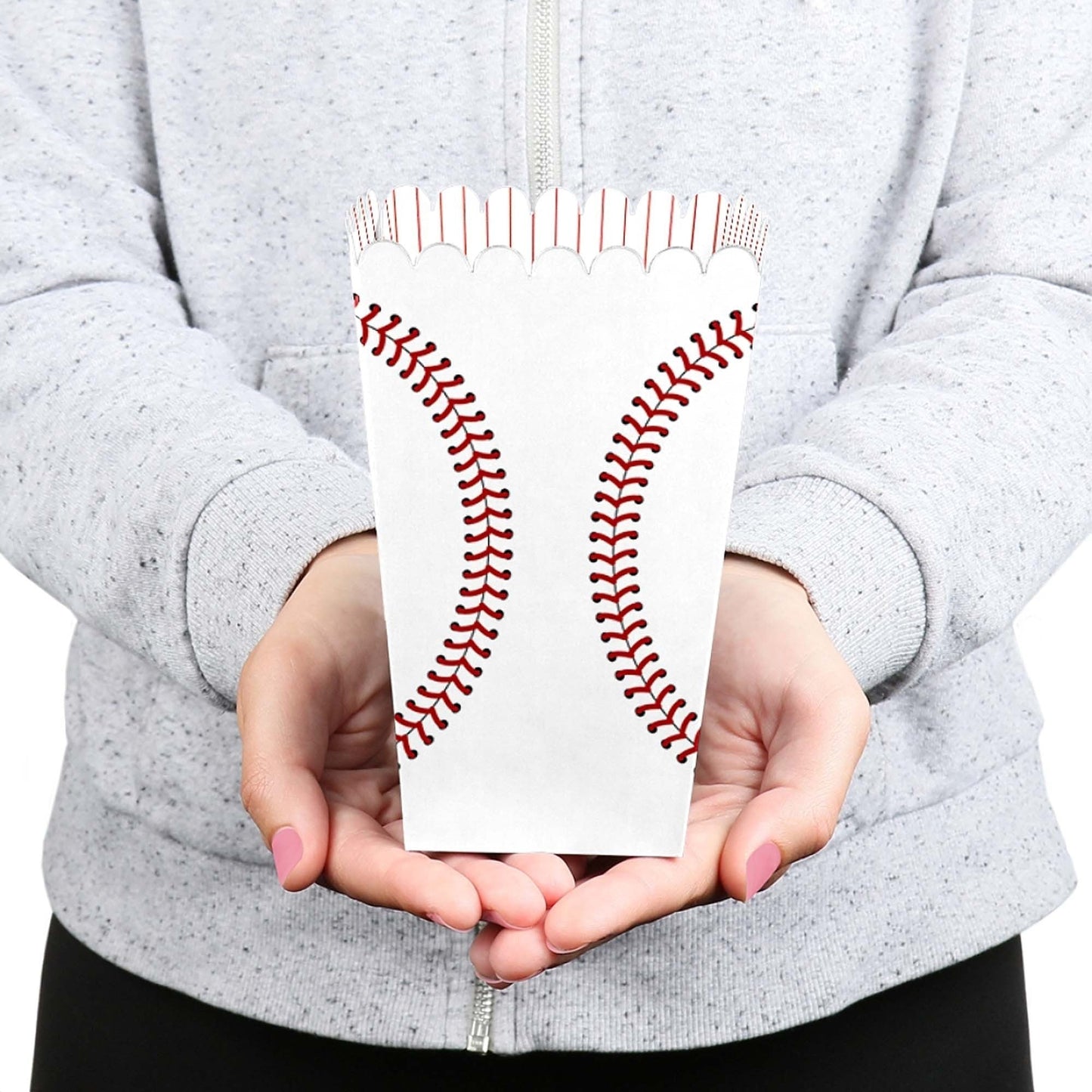Batter Up - Baseball - Baby Shower or Birthday Party Favor Popcorn Treat Boxes - Set of 12