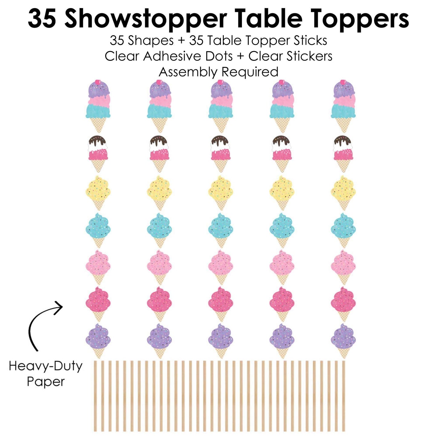 Ice Cream Showstopper Table Toppers - 35 Pc