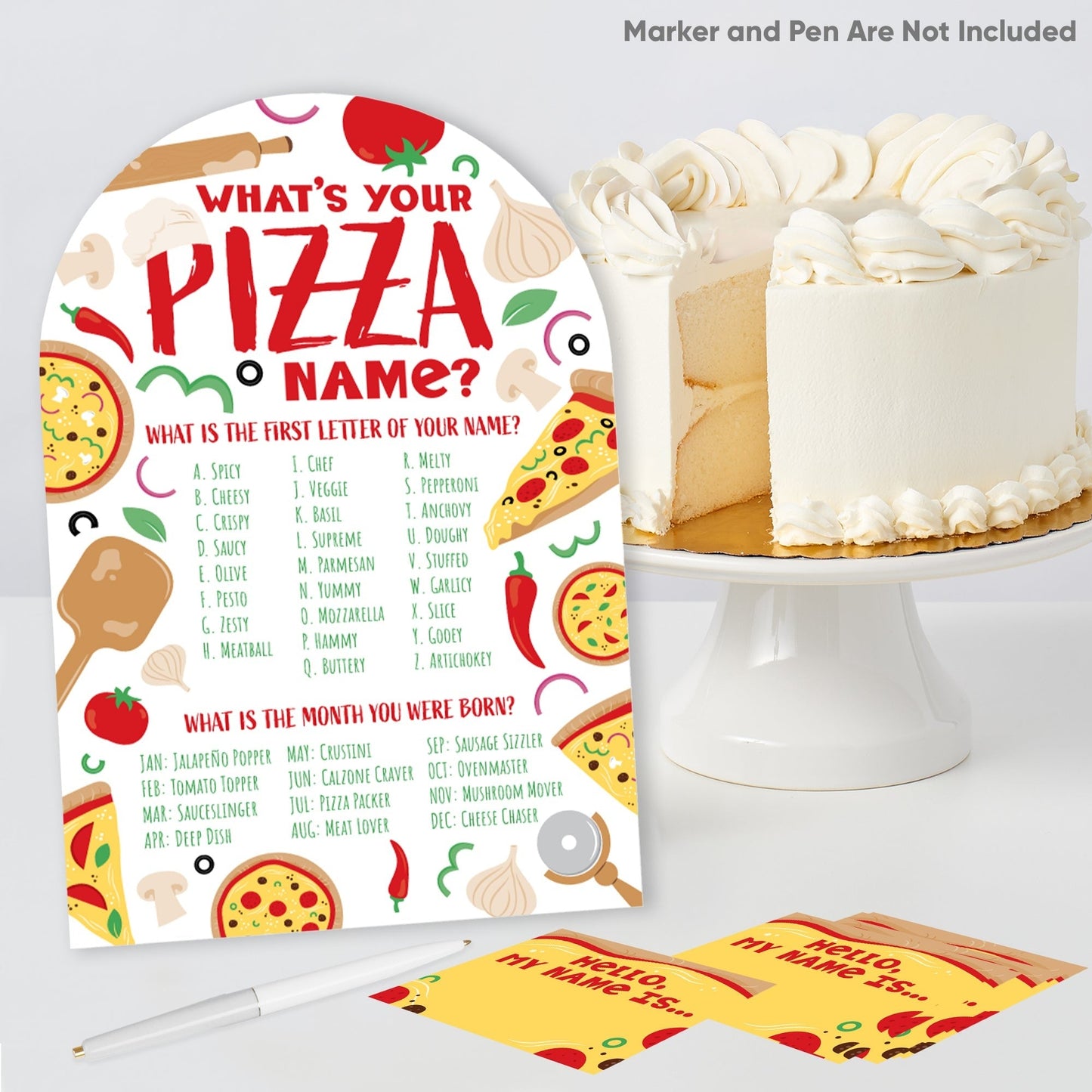 Pizza What's Your Name Party Game