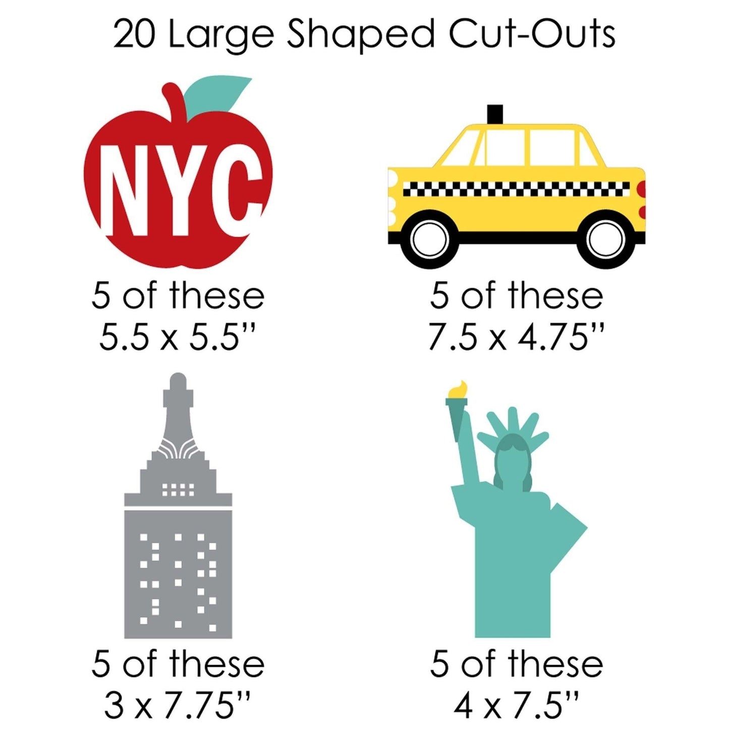 NYC Cityscape - New York City Party DIY Decorations - Clothespin Garland Banner - 44 Pieces