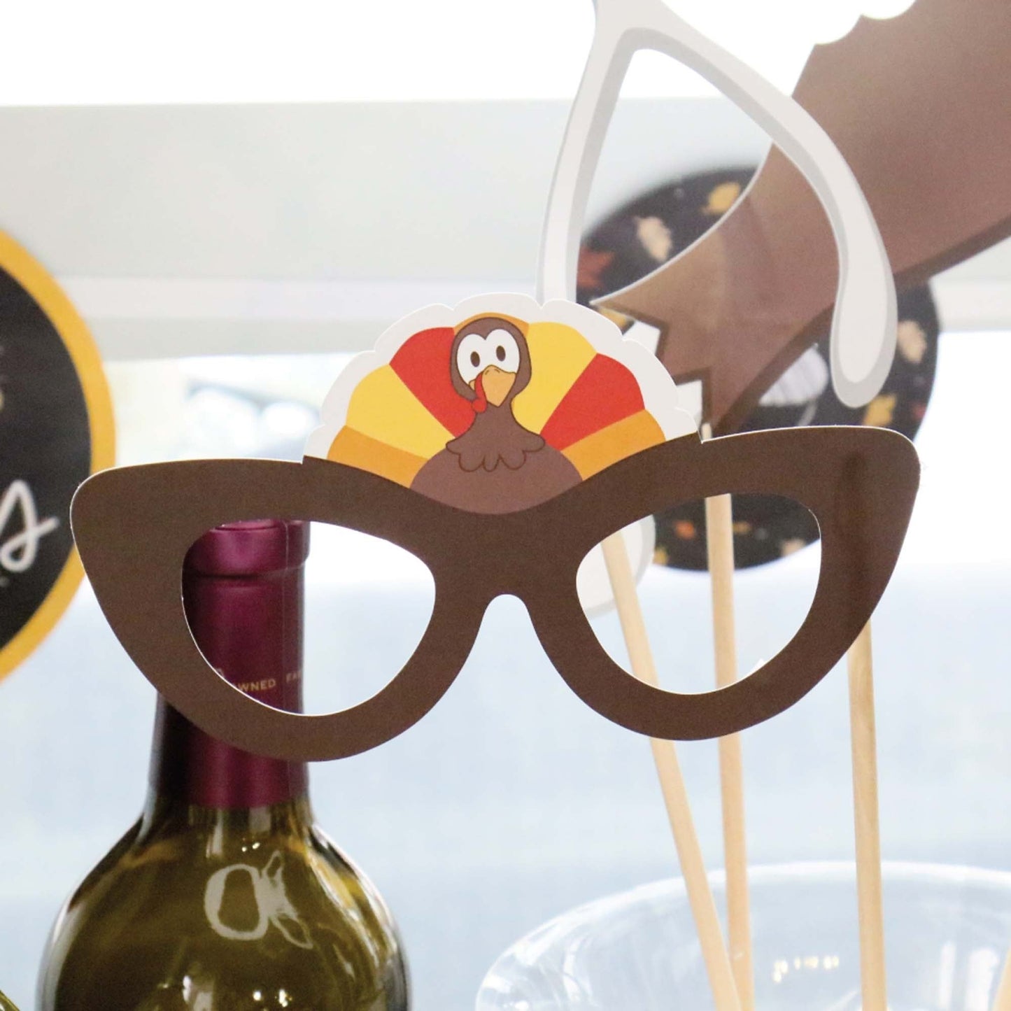 Give Thanks - Thanksgiving Party Photo Booth Props Kit - 20 Count