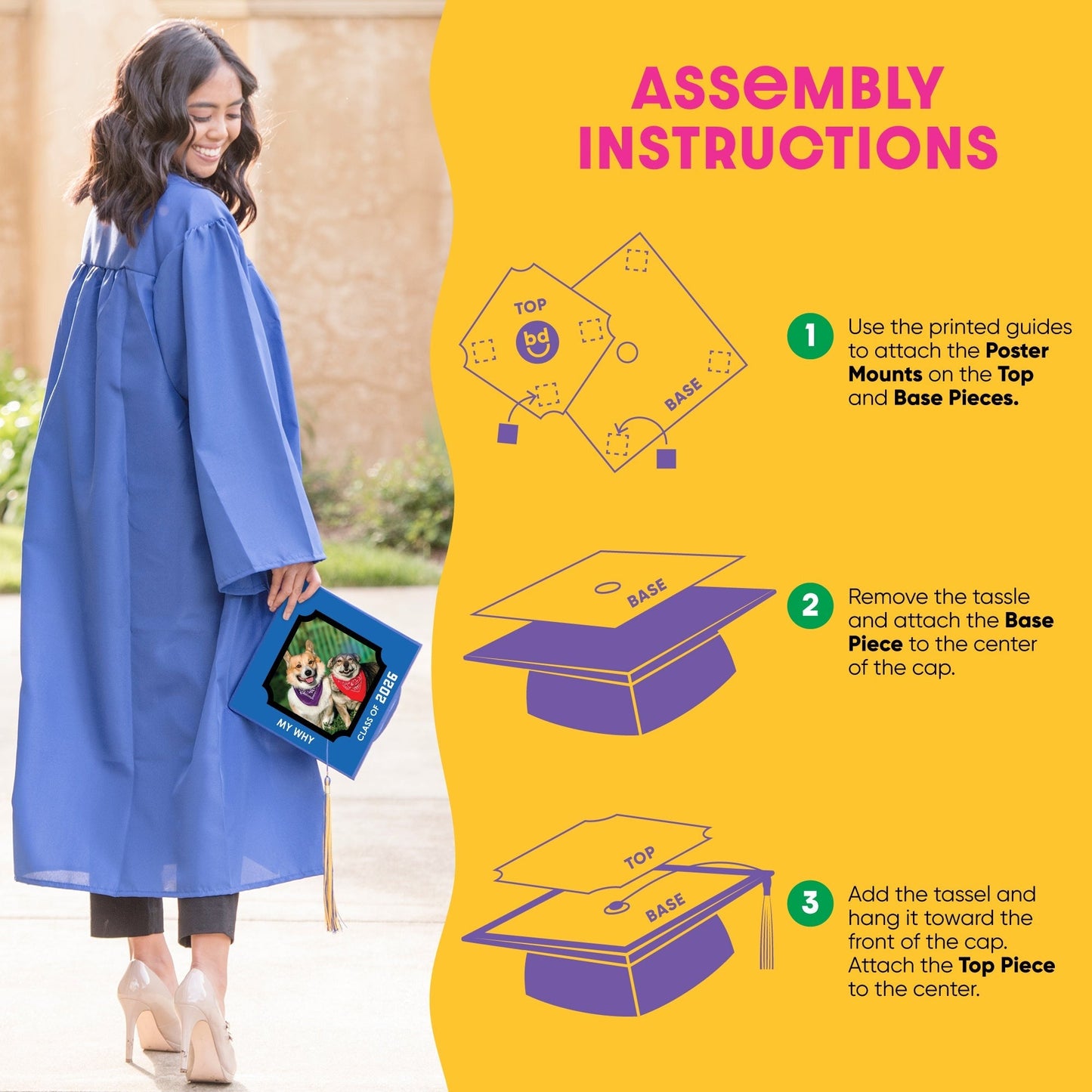 Custom Photo Blue Grad Cap Cover