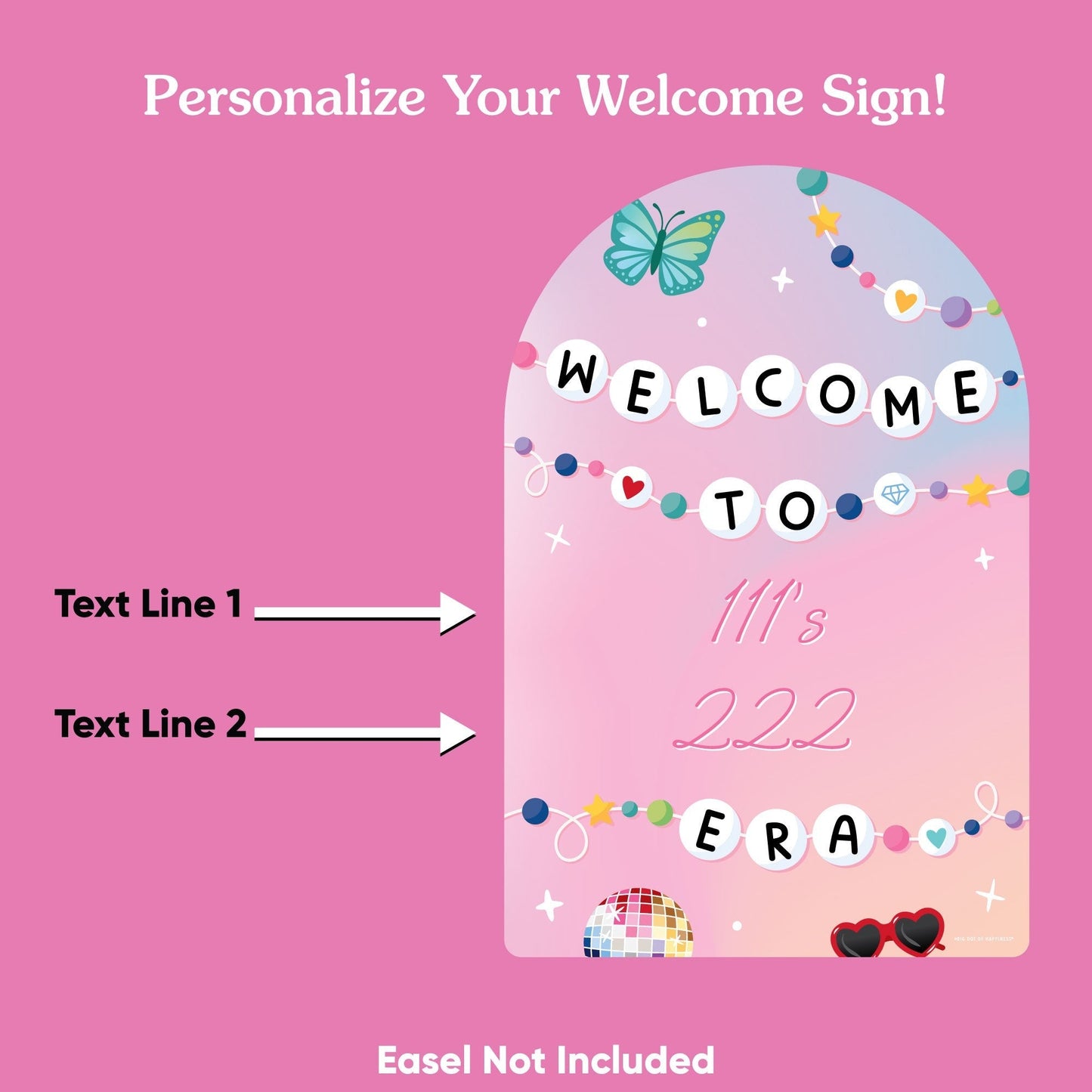 Custom Text In My Party Era Birthday Welcome Sign