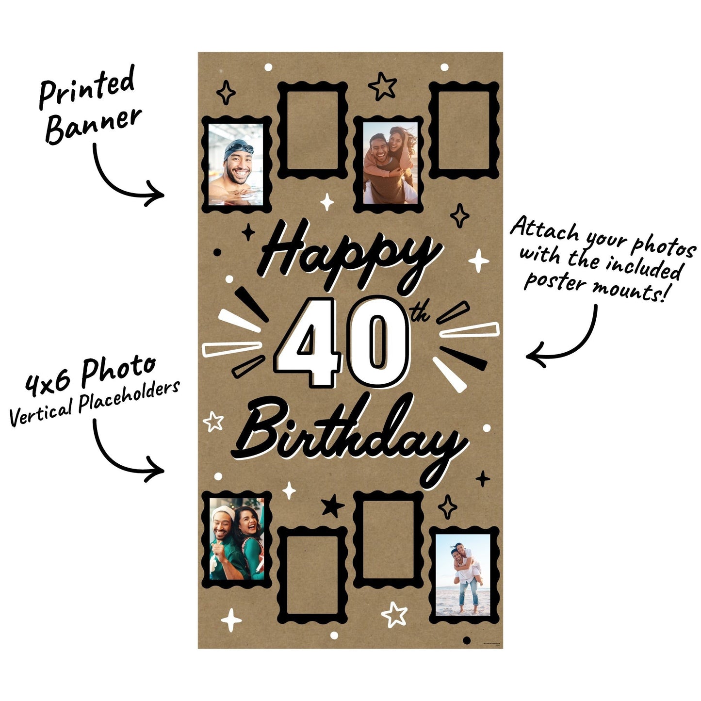 40th Birthday Kraft Photo Banner