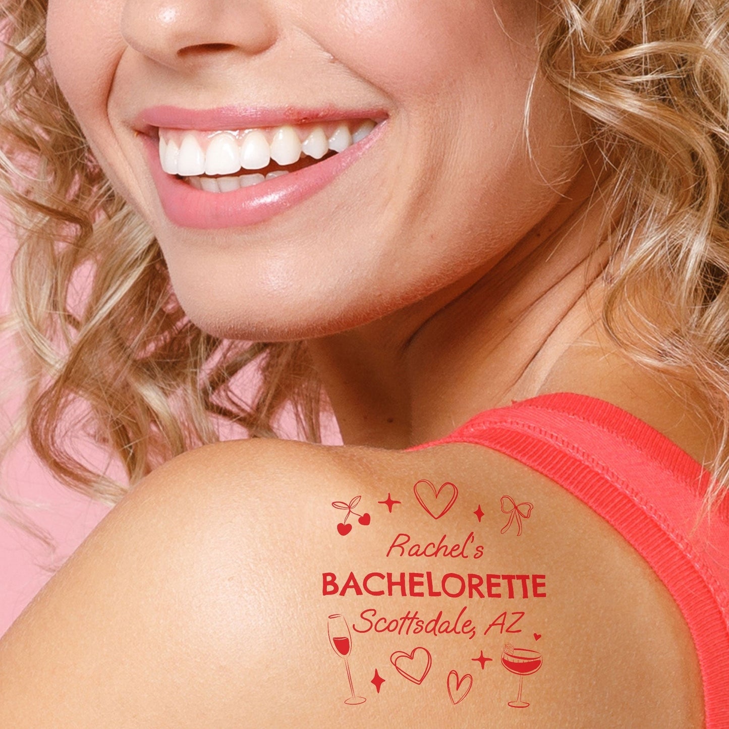 Custom Text Tattoo - Drinks with the Girls - 12 Ct