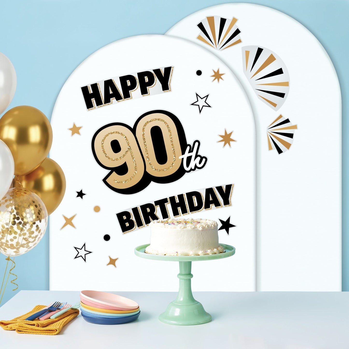 90th Birthday Backdrop Decals