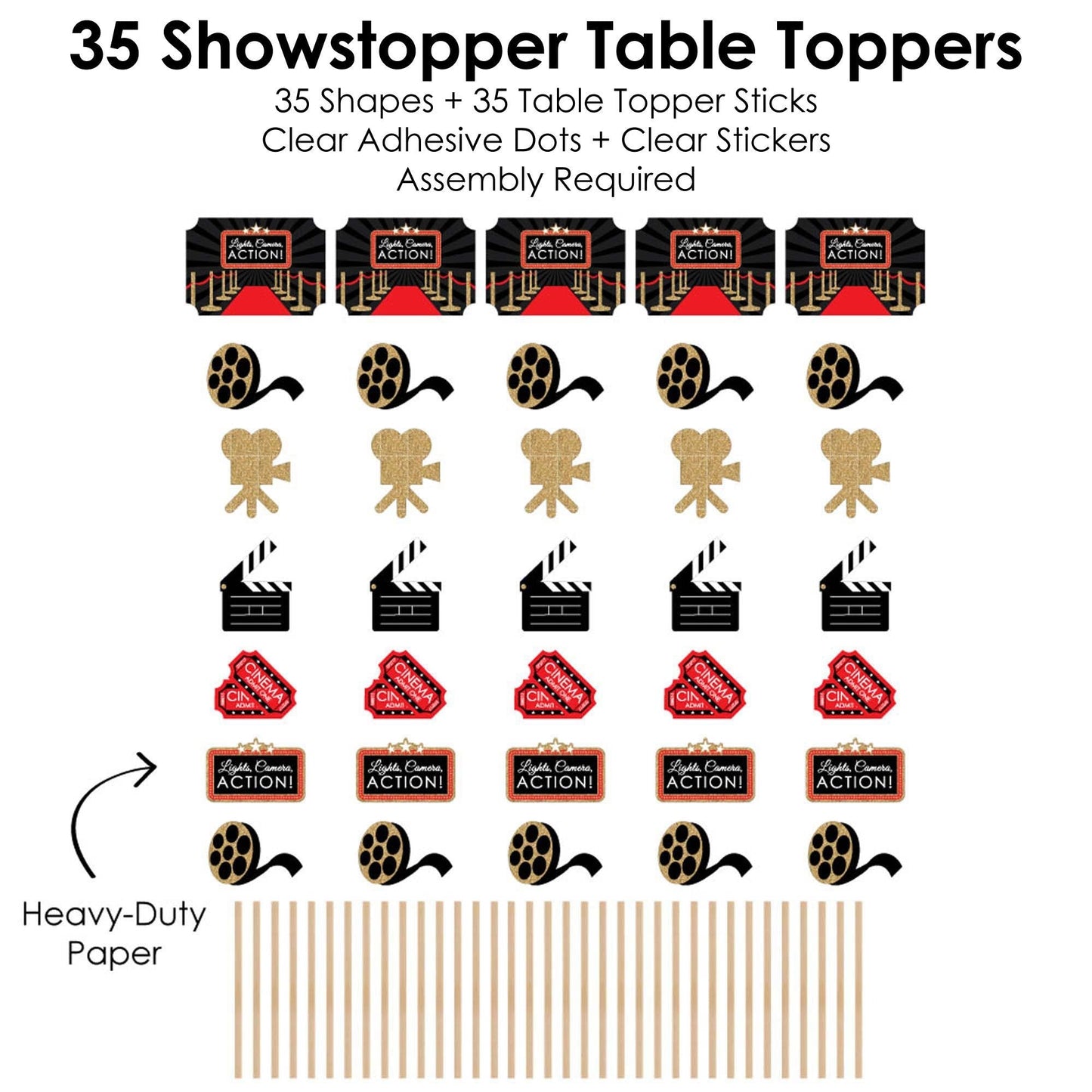 Red Carpet Showstopper Table Toppers - 35 Pc