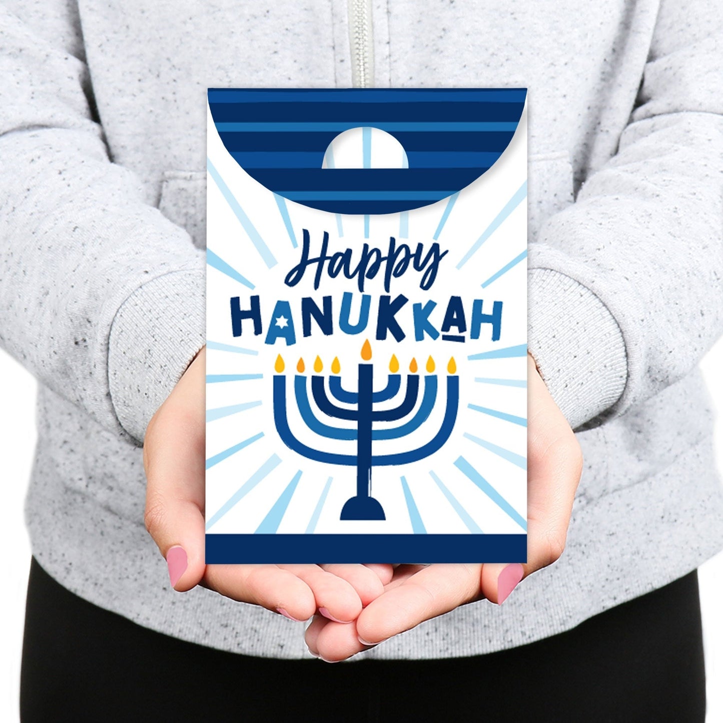 Hanukkah Menorah - Chanukah Holiday Gift Favor Bags - Party Goodie Boxes - Set of 12
