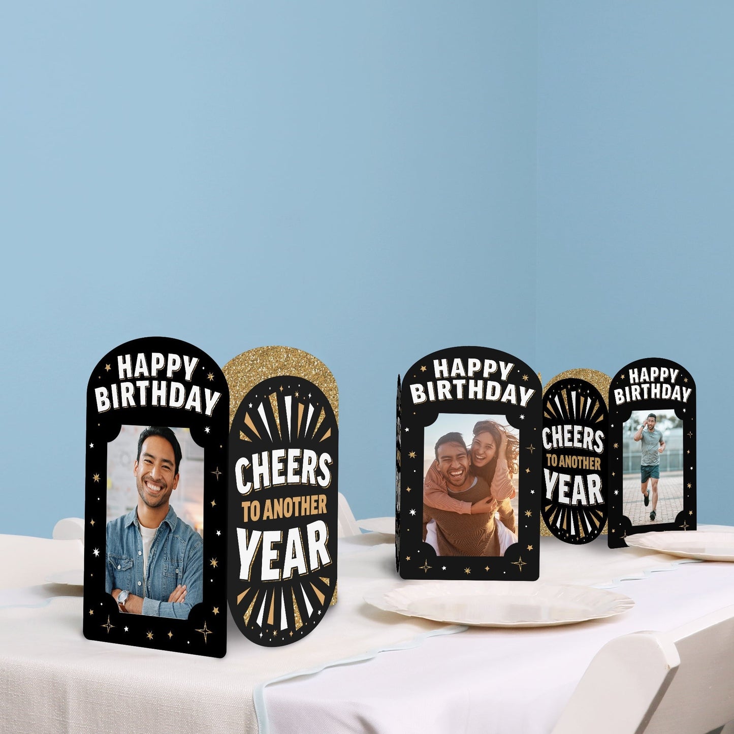 Happy Birthday Photo Centerpieces - 8 Ct