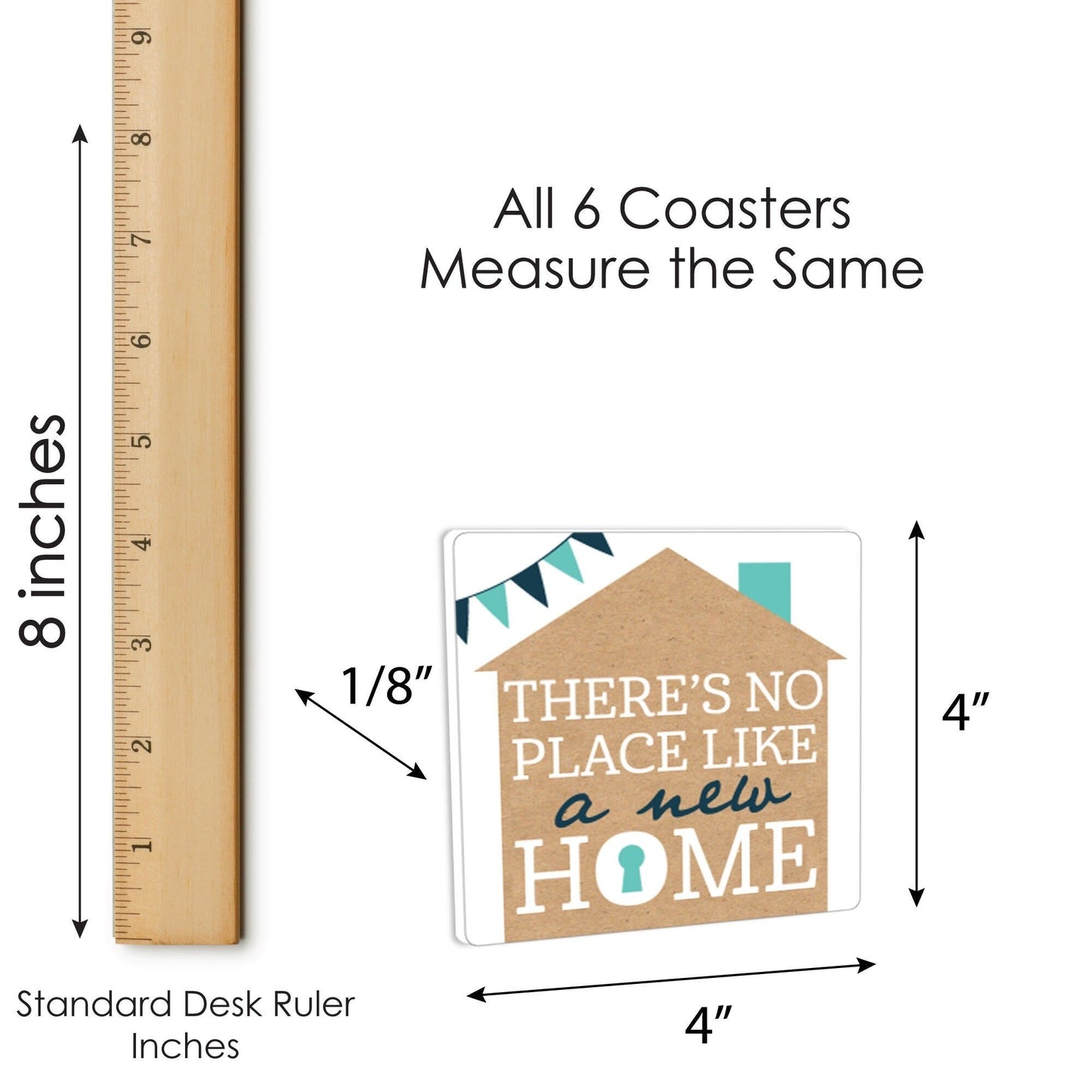 Home Sweet Home - Funny Housewarming and New Home Decorations Gift - Drink Coasters - Set of 6