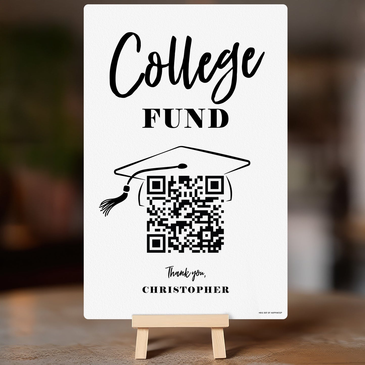 Custom College Fund QR Code Sign