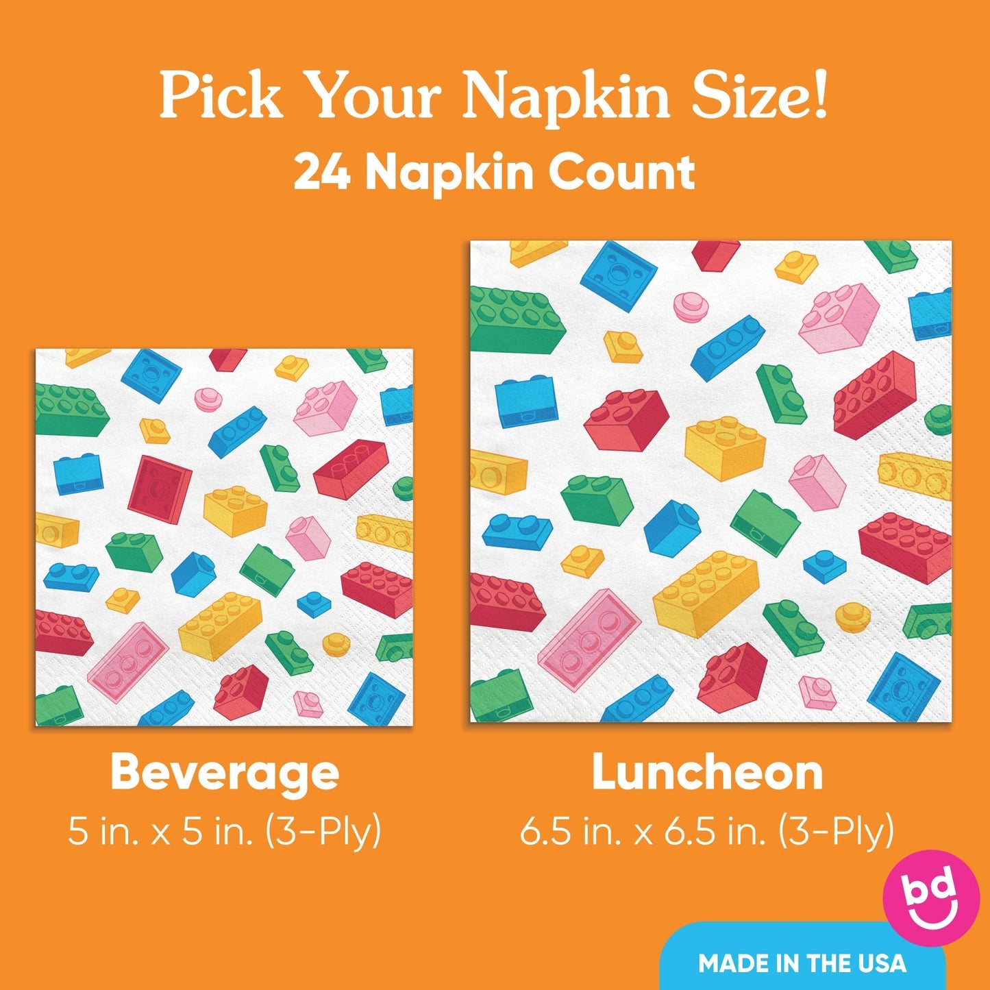 Napkins - Building Blocks - 24 Ct