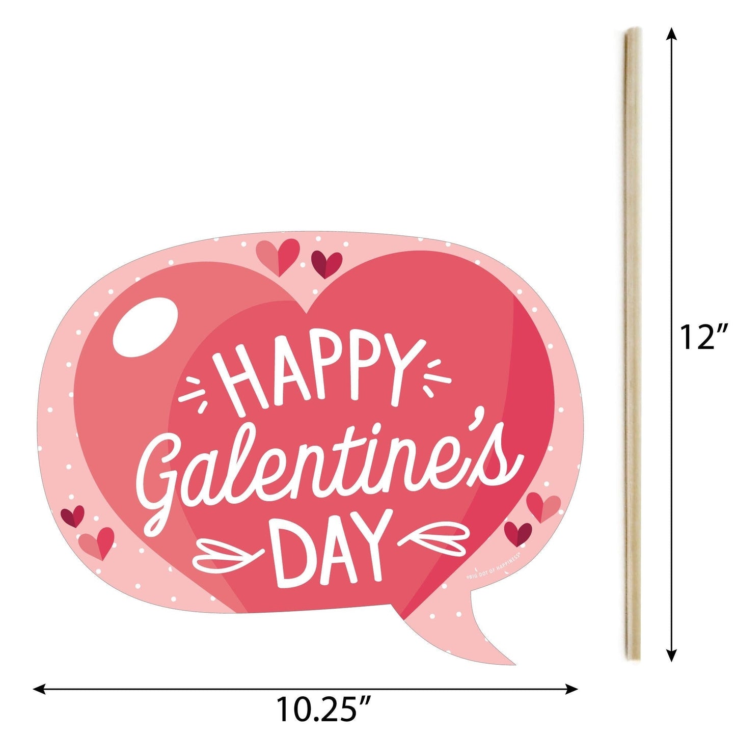 Funny Happy Galentine's Day - Valentine's Day Party Photo Booth Props Kit - 10 Piece