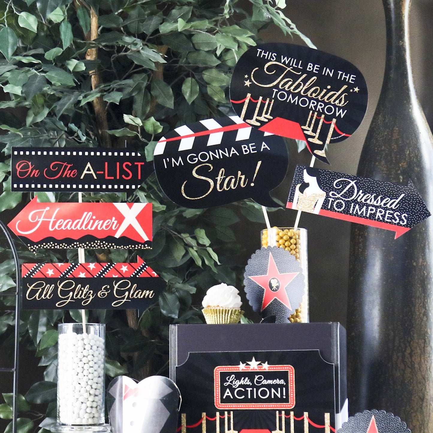 Funny Red Carpet - 10 Piece Photo Booth Props Kit