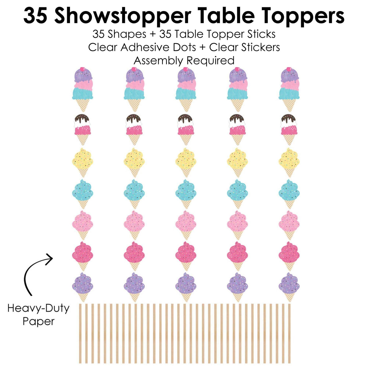 Ice Cream Showstopper Table Toppers - 35 Pc