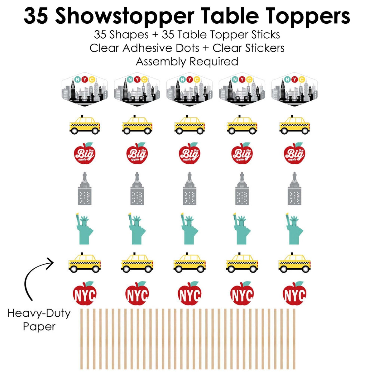 NYC Cityscape Showstopper Table Toppers - 35 Pc