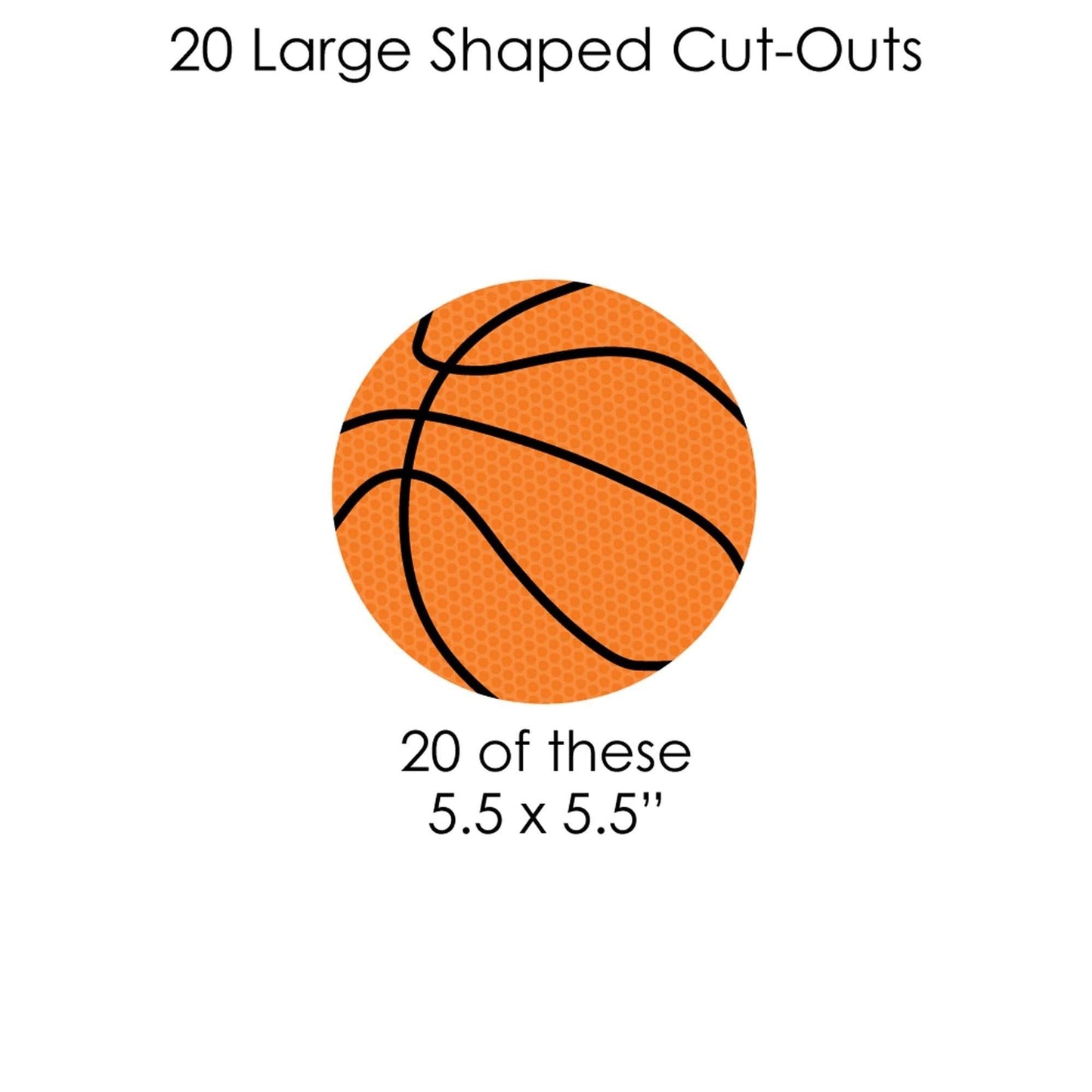 Nothin' But Net - Basketball - Baby Shower or Birthday Party DIY Decorations - Clothespin Garland Banner - 44 Pieces