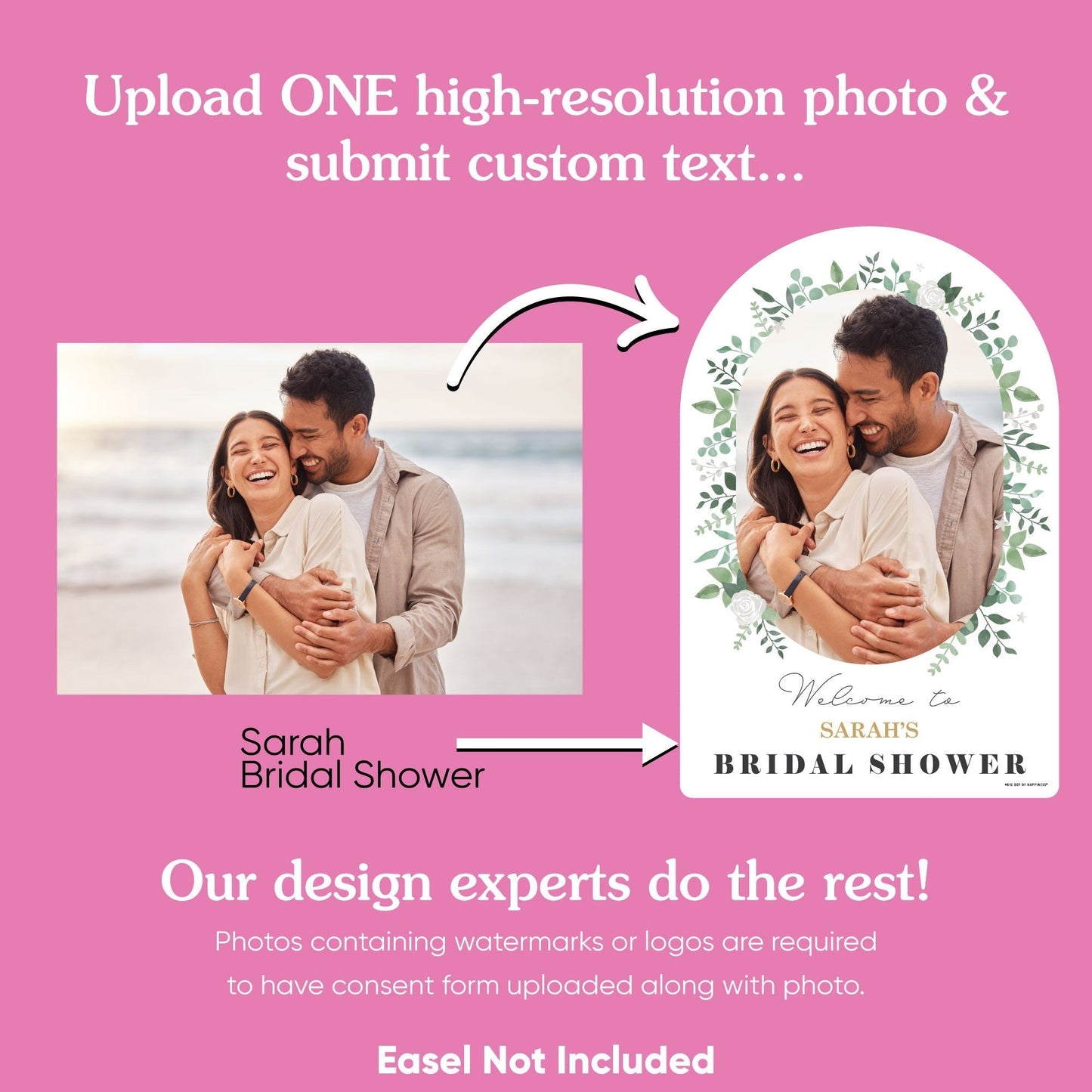 Custom Photo Boho Botanical Bridal Shower Welcome Sign