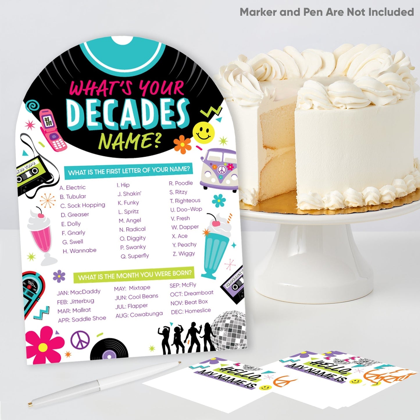 Through the Decades What's Your Name Party Game