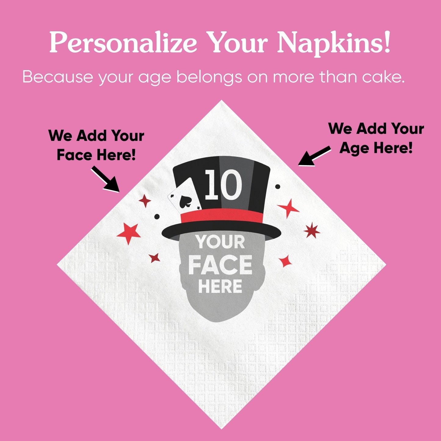 Custom Face Napkins - Magic - 50 Ct