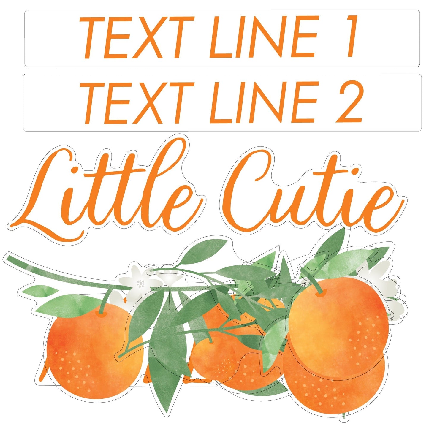 Custom Text Little Cutie Baby Shower Backdrop Decals