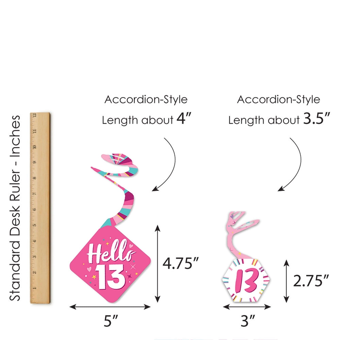 Girl 13th Birthday - Official Teenager Birthday Party Hanging Decor - Party Decoration Swirls - Set of 40