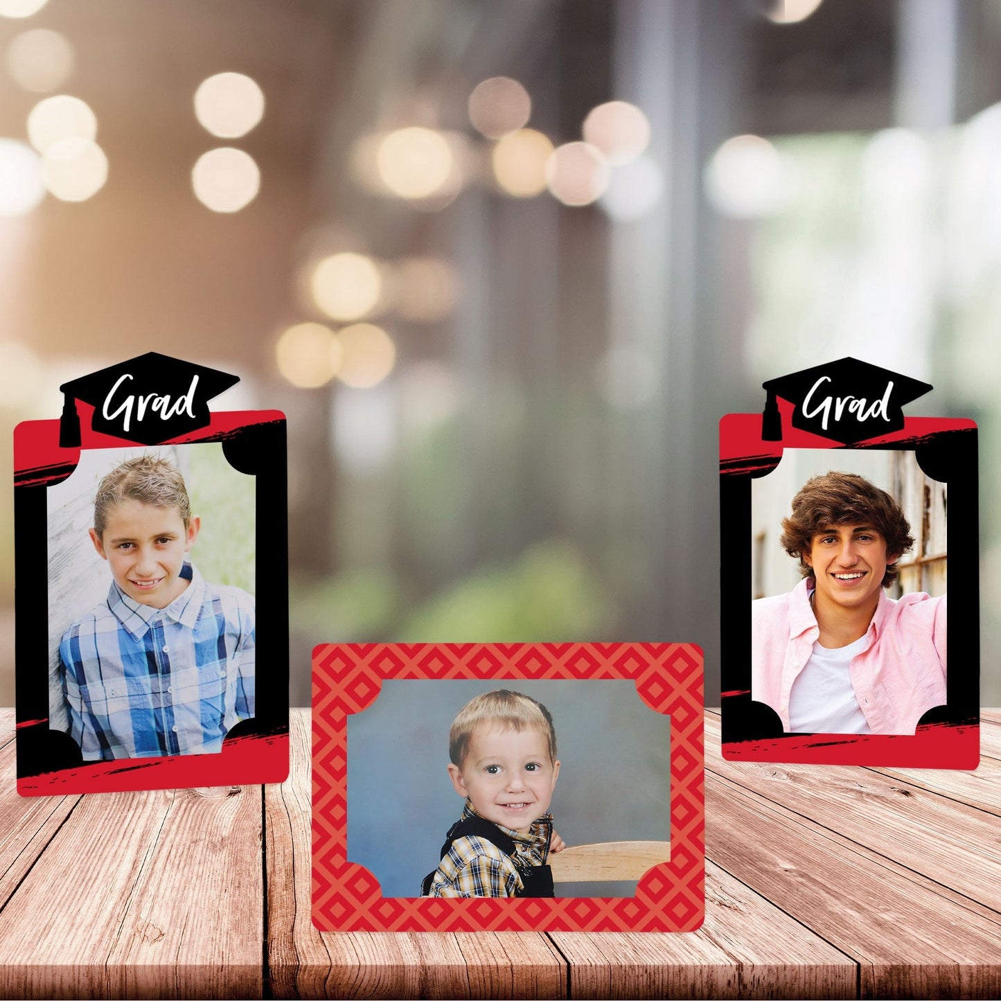 Red Grad - Best is Yet to Come - Red Graduation Party 4x6 Picture Display - Paper Photo Frames - Set of 12
