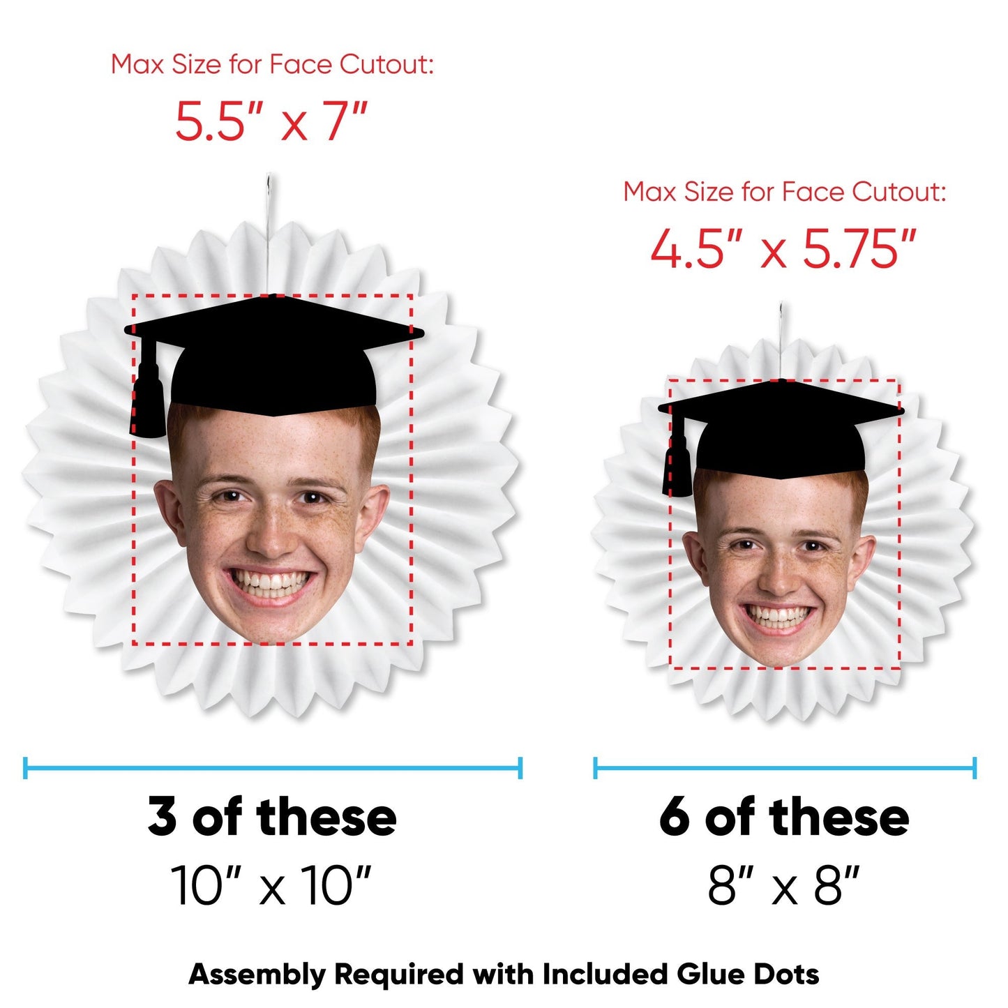 Custom Face Graduation Paper Fans