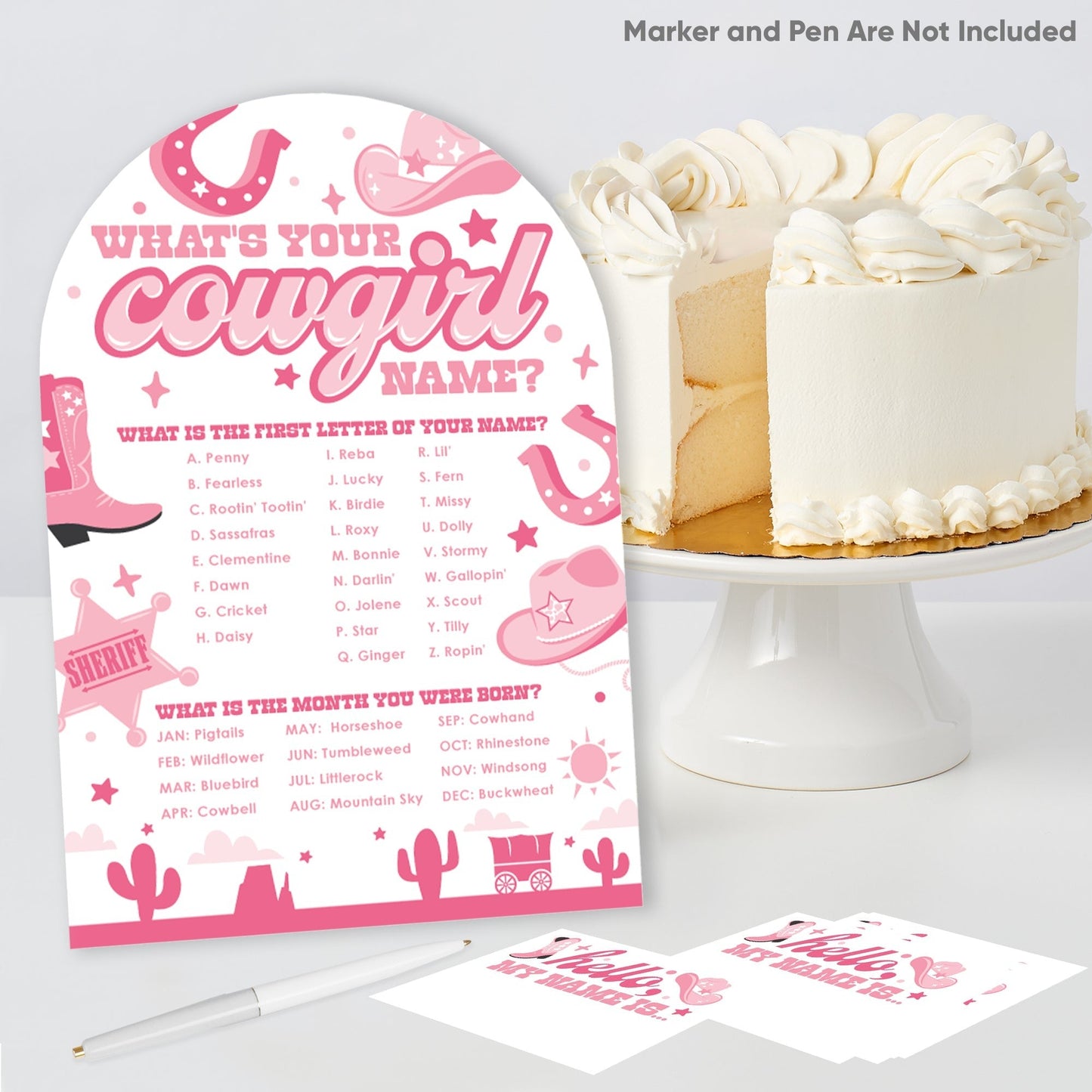 Rodeo Cowgirl What's Your Name Party Game