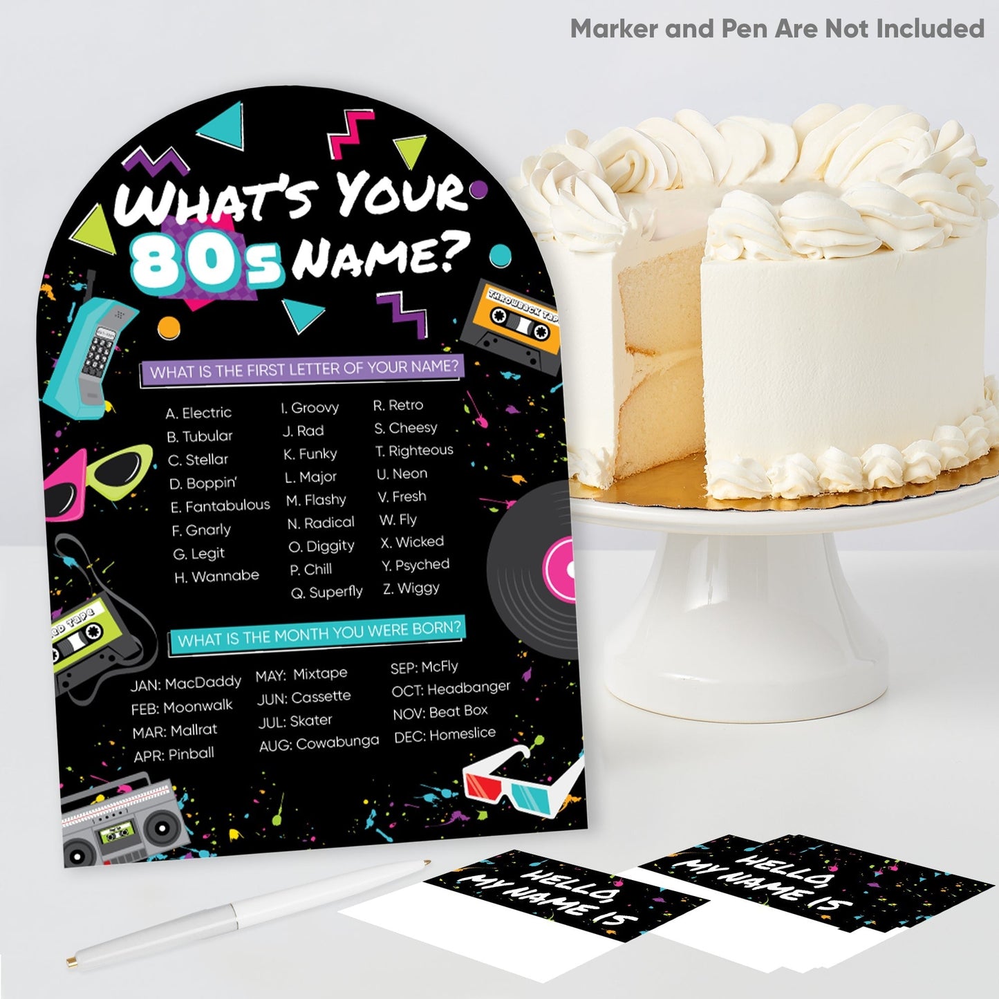 80s Retro What's Your Name Party Game