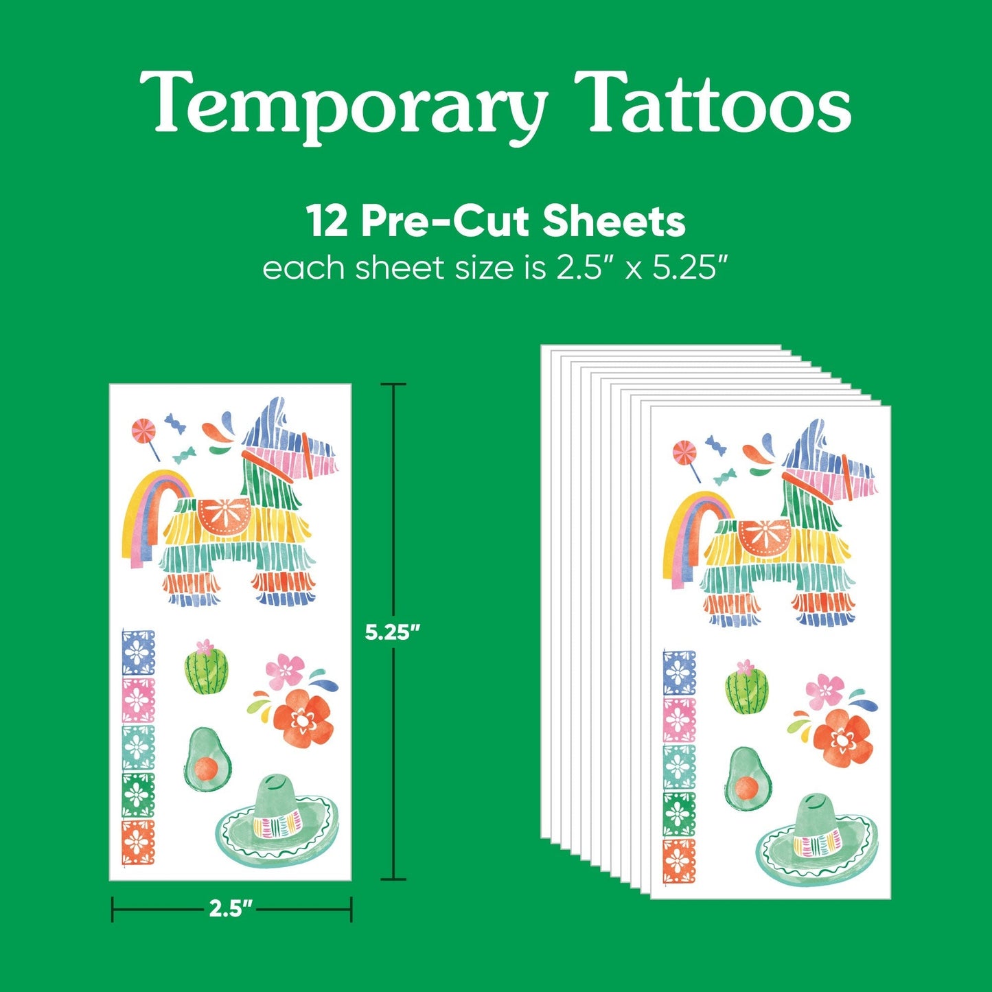 Fiesta Temporary Tattoos - 72 Ct