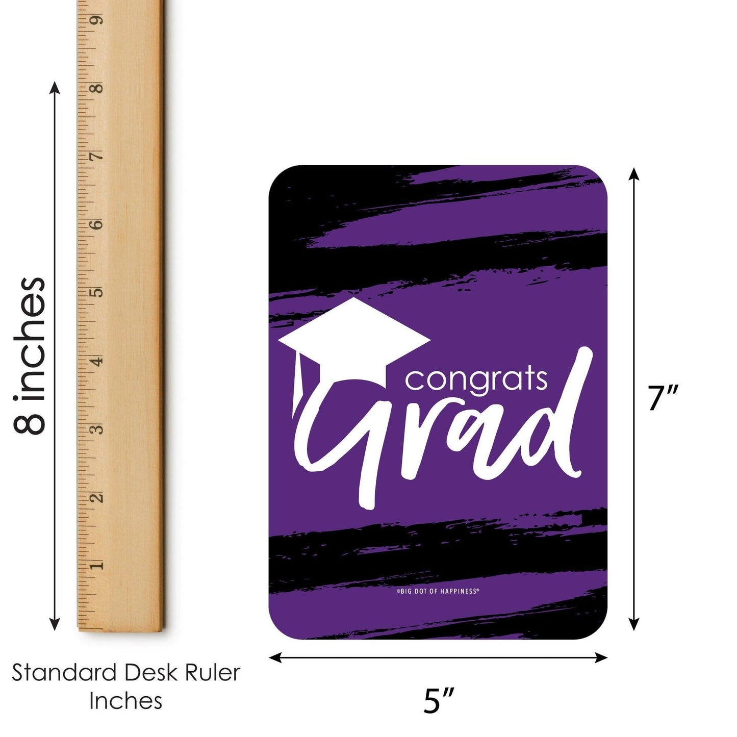Purple Grad - Best is Yet to Come - Bingo Cards and Markers - Purple Graduation Party Shaped Bingo Game - Set of 18