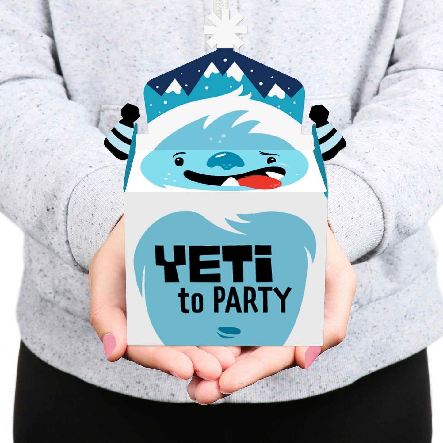 Yeti to Party - Treat Box Party Favors - Abominable Snowman Party or Birthday Party Goodie Gable Boxes - Set of 12