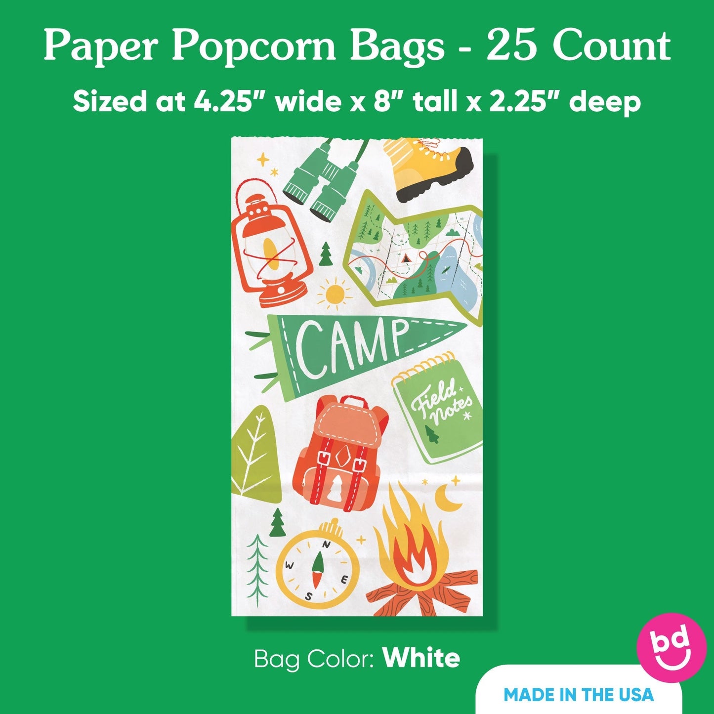 Popcorn Bags - Camping - 25 Ct