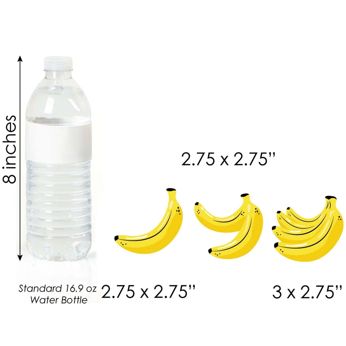 Let's Go Bananas - Dessert Cupcake Toppers - Tropical Party Clear Treat Picks - Set of 24