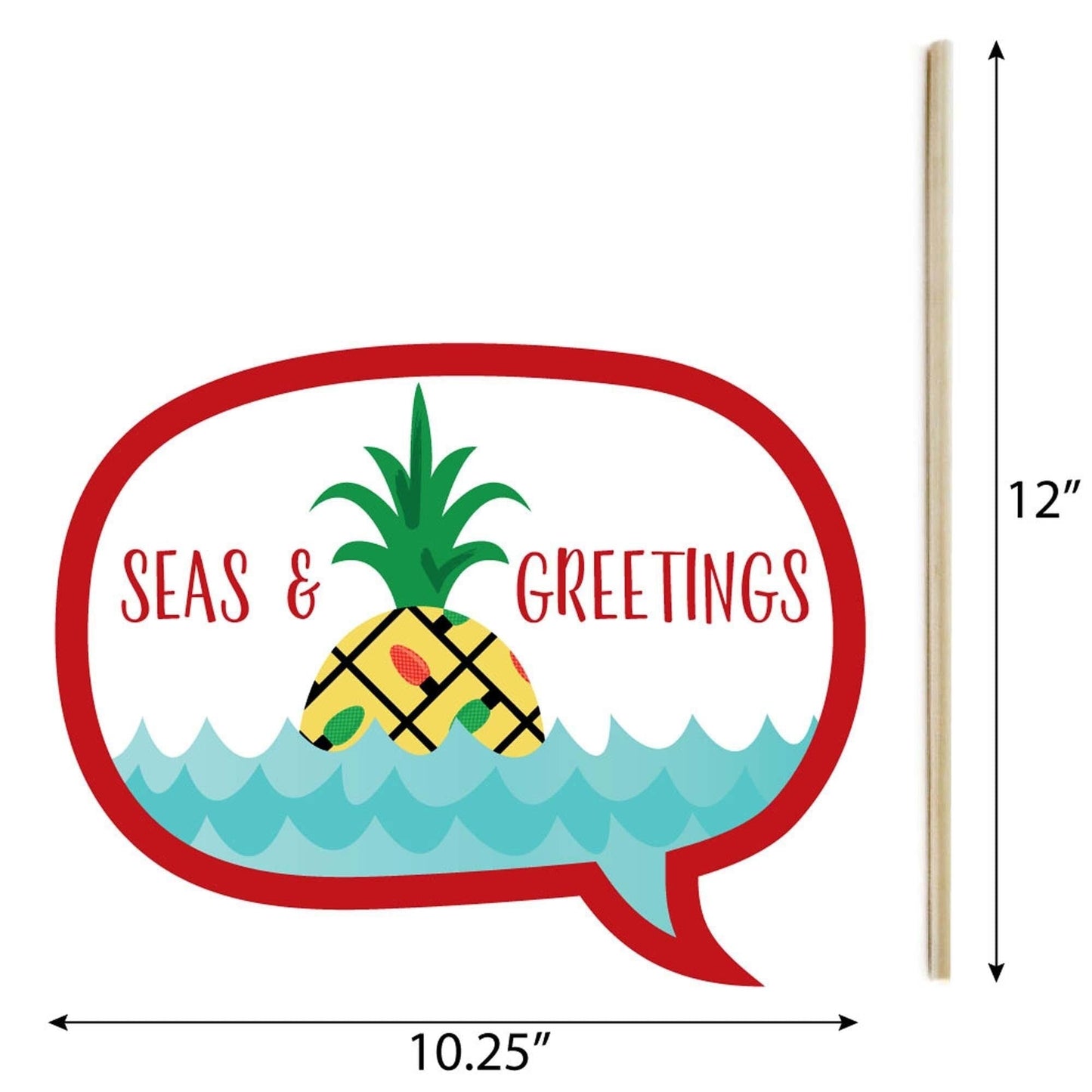 Funny Flamingle Bells - 10 Piece Tropical Flamingo Christmas Photo Booth Props Kit