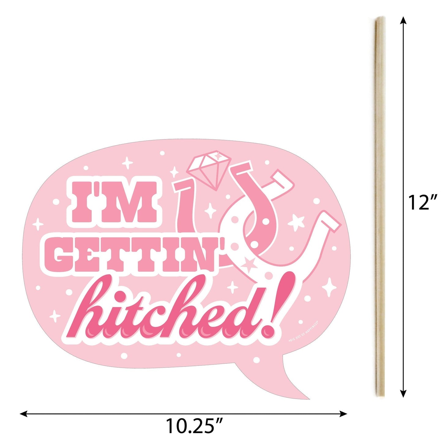 Funny Last Rodeo - Pink Cowgirl Bachelorette Party Photo Booth Props Kit - 10 Piece