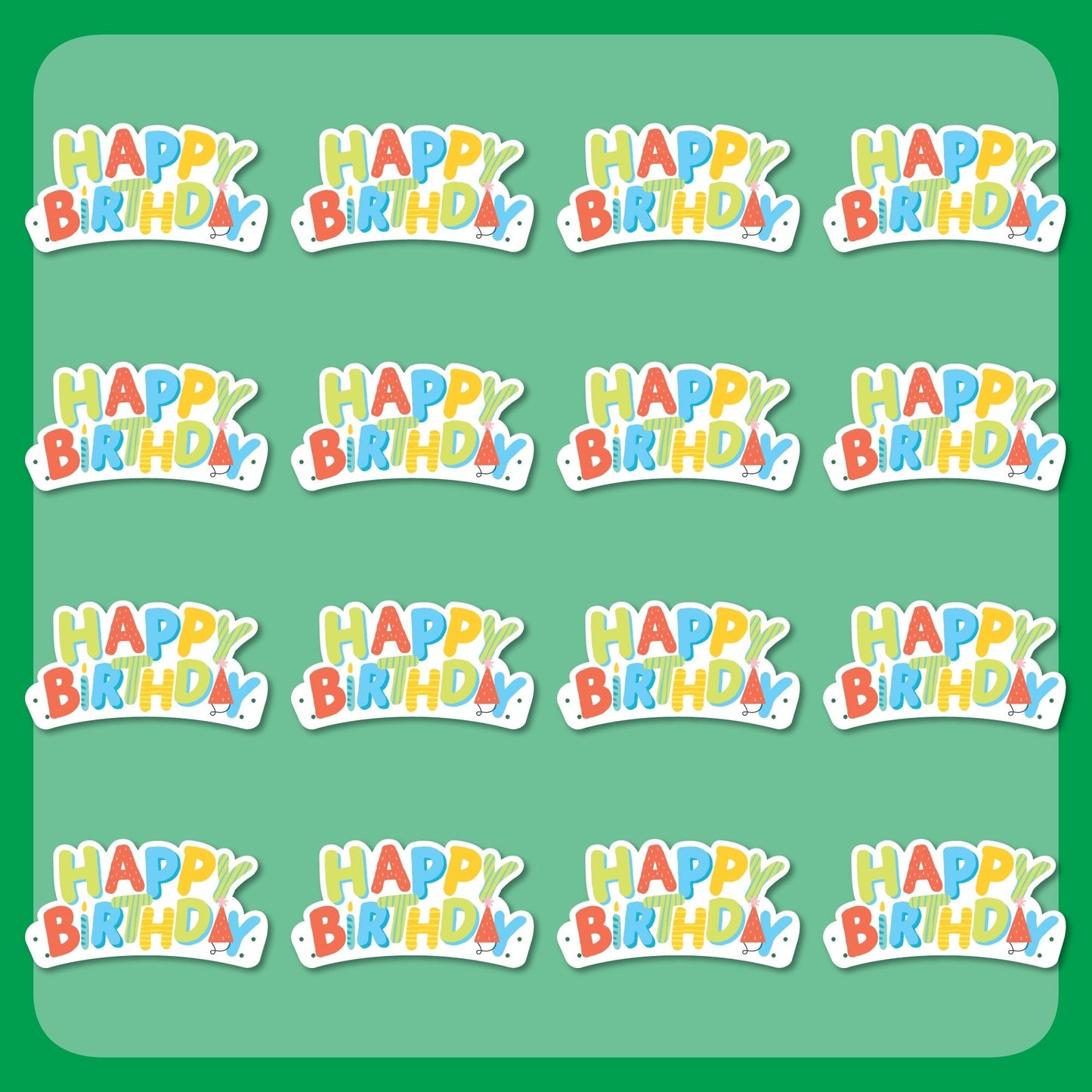 Party Time Paper Birthday Headbands - 16 Ct